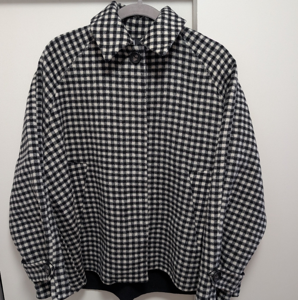 Black and White Checkered Shacket